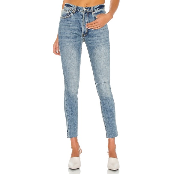 FREE PEOPLE Stella raw high rise mom skinny jeans - Picture 1 of 5